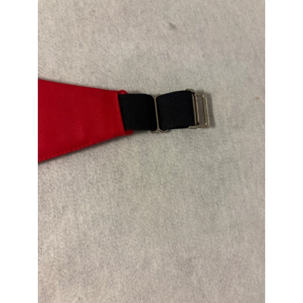 Unbranded Cummerbund Bow Tie‎ Set Mens OS Red Excellent Satin Pleated Formal
